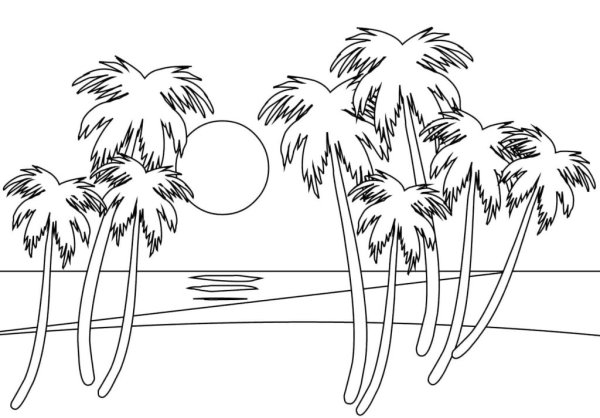 В море. Раскраска