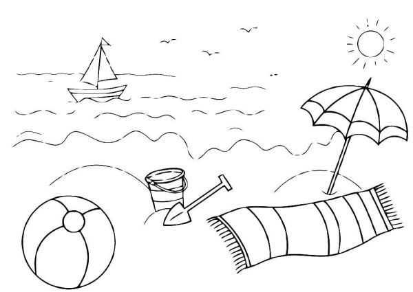 Морской пейзаж раскраска