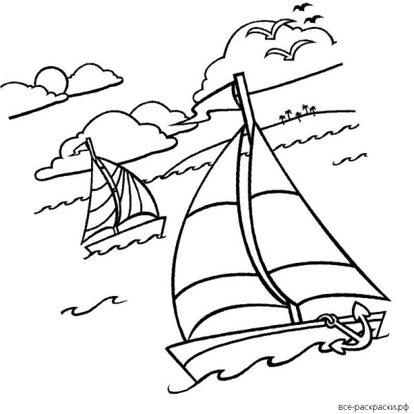 В море. Раскраска