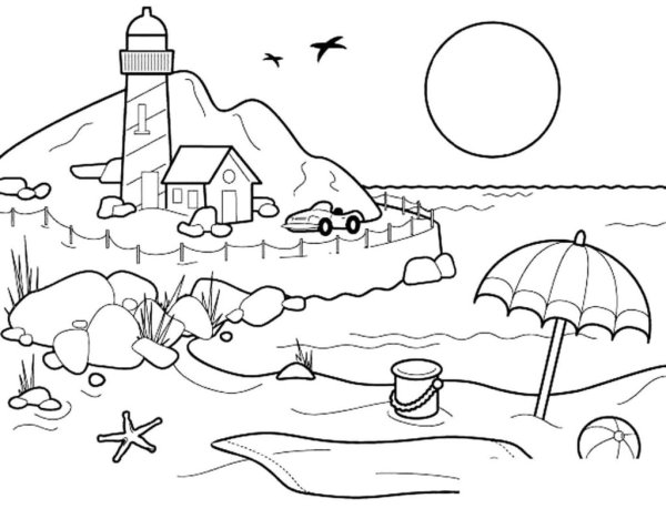 Раскраска закат