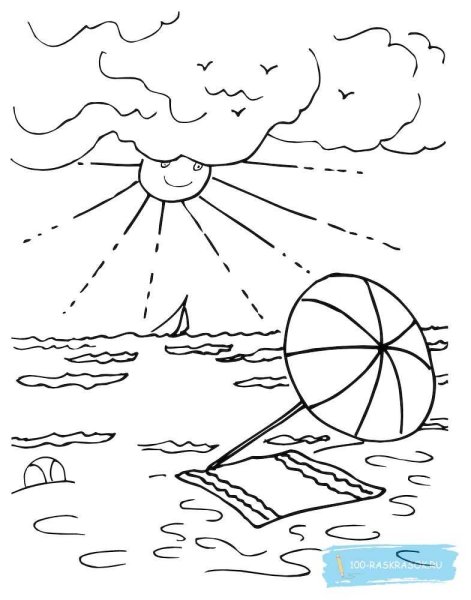 В море. Раскраска