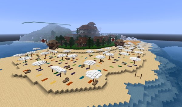 Красивый пляж в МАЙНКРАФТЕ
