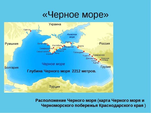 Карта нахождения черного моря