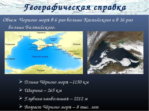 Географическое положение черного моря