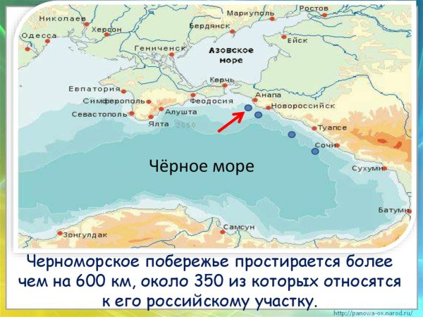 Карта Кавказа и черного моря