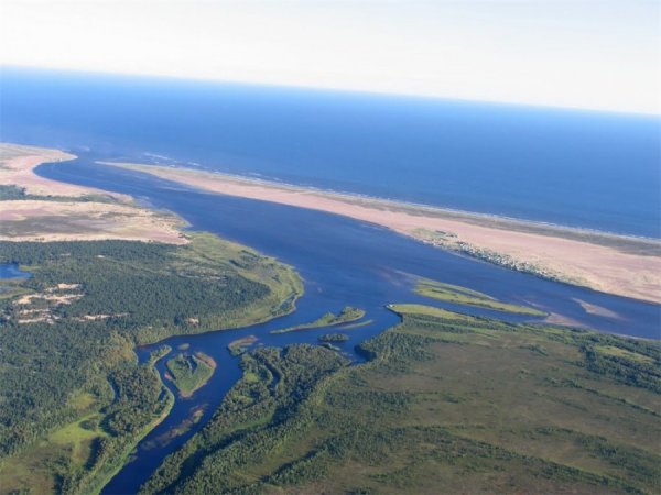 Впадение реки Волги в Каспийское море