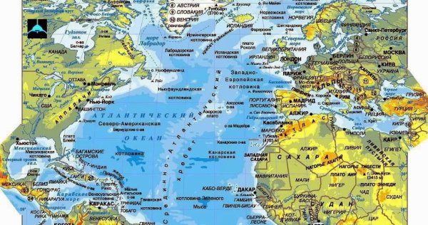 Карта Тихого океана географическая