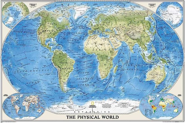 Карта мира материки океаны моря с названиями