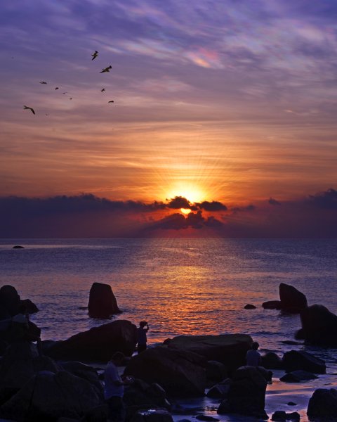 Закат на море