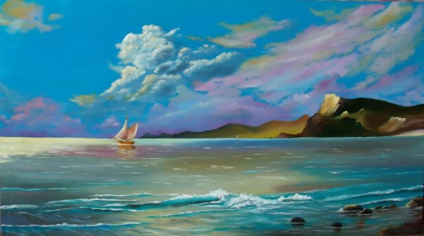 Морской пейзаж акрилом