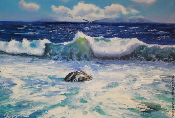 Морской пейзаж мастихином