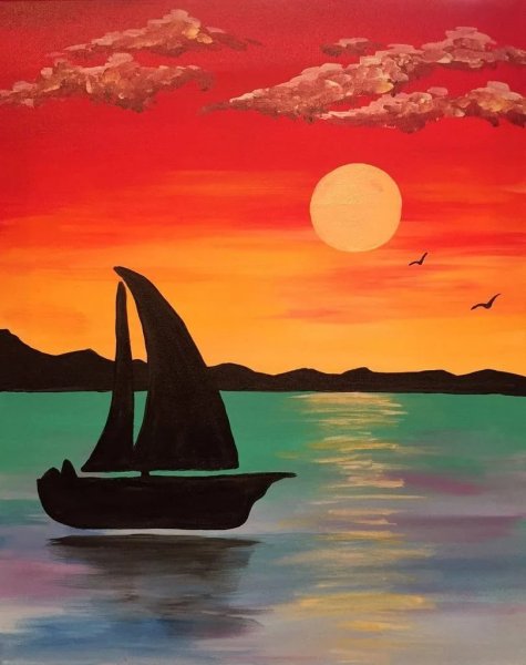 Морской пейзаж мазками