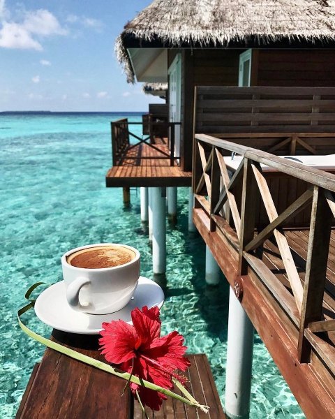 Чашечка кофе на море