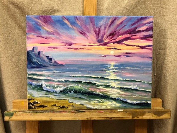 Морской пейзаж акрилом