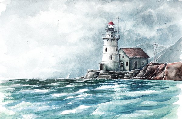 Маяк рисунок