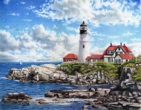 Пейзаж Маяк у моря