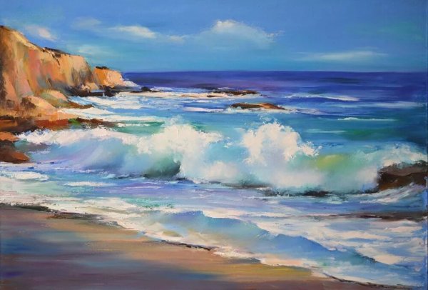 Морской Прибой маслом