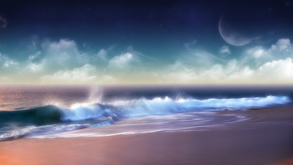 Фантастический пейзаж океан
