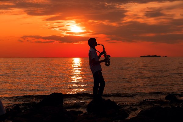 Саксофонист на закате