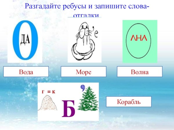 Ребус на слово вода