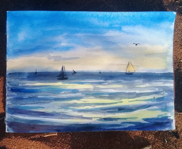 Мастер класс по рисованию моря