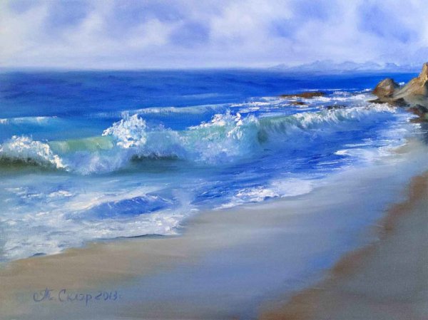 Правополушарное рисование морской пейзаж