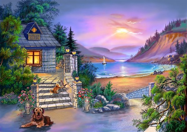 Сказочный домик у моря