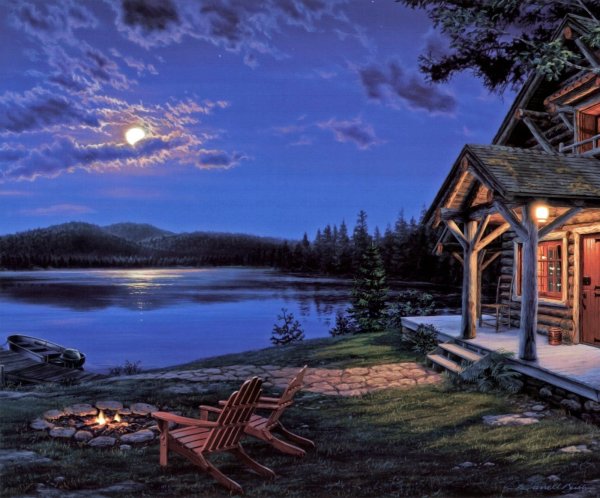 Рисование домик у моря