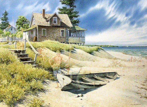 Reint Withaar картины террасы у моря