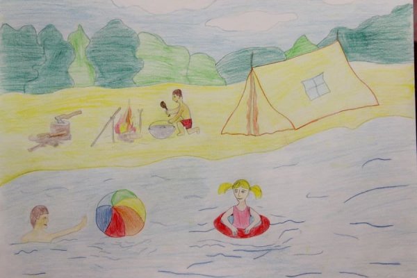 Детские рисунки на тему летние каникулы