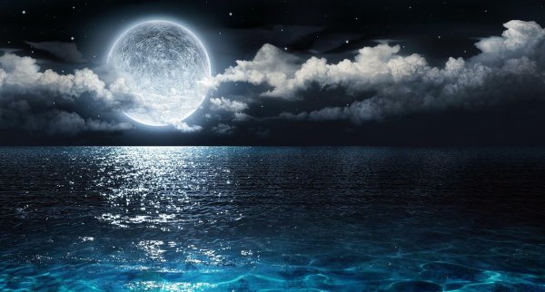 Озеро и океан под луной