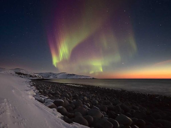 Северное сияние Кольский полуостров