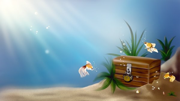 Подводный мир с затонувшим кораблем