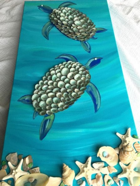 Аппликация с ракушками