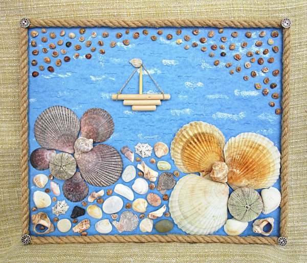 Панно из песка и камней