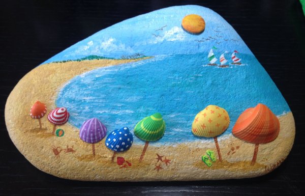 Рисуем на морских камешках