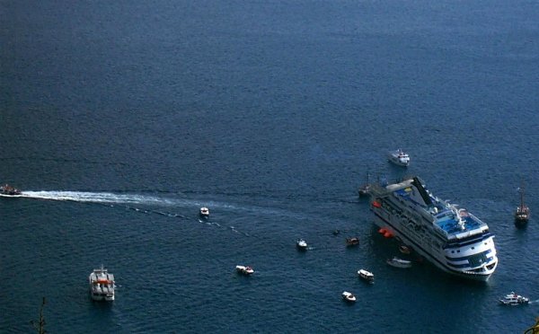 Остров Санторини корабль крушение