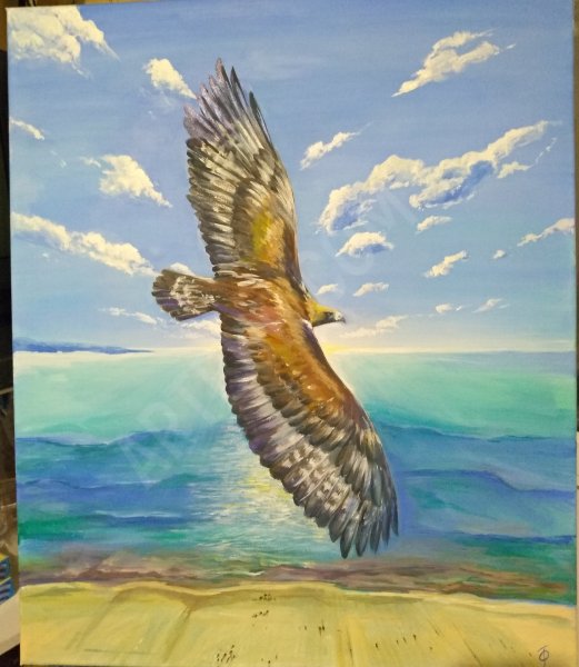 Орел над морем и горы