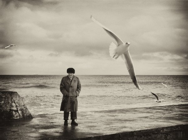 Старик на берегу моря