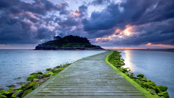 Дорога море небо