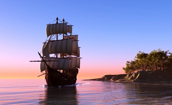 Корабль в море
