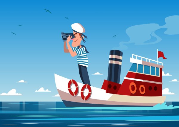 Морячок на корабле для детей