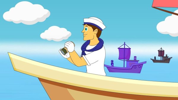 Картина моряки на корабле