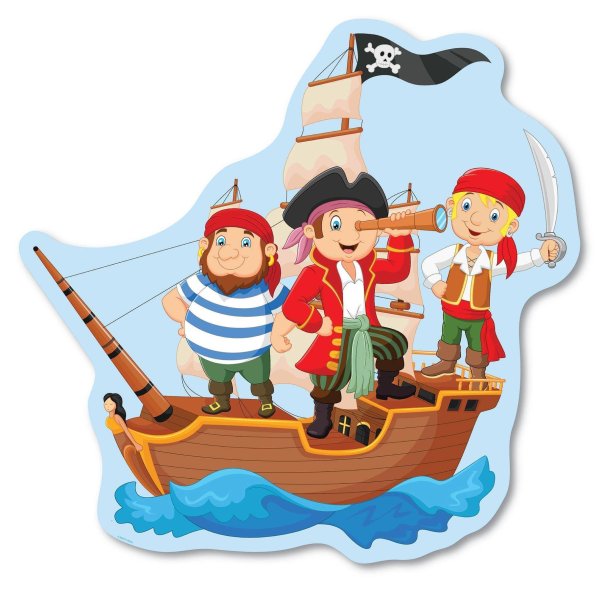 Пиратский корабль с пиратами