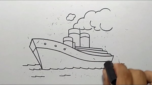 Корабль акварелью для начинающих