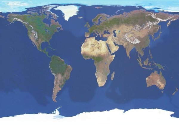 Расположение материков на карте мира