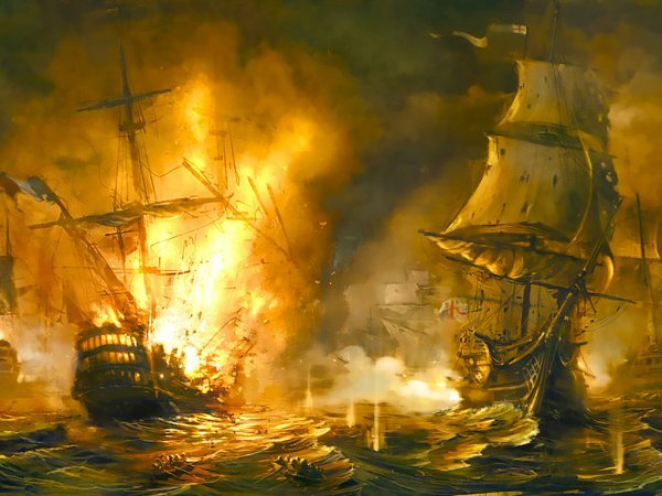 Морское сражение абордаж