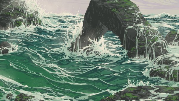 Скалы море арт