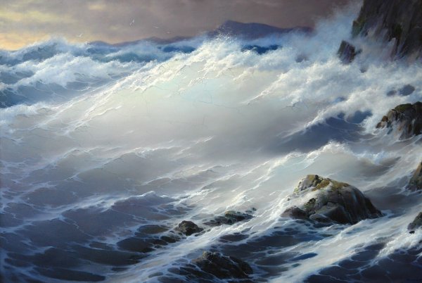 Океан скалы волны