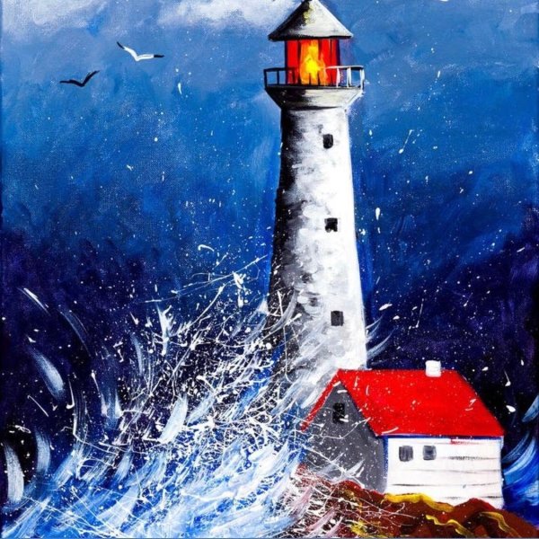 Маяк акрилом
